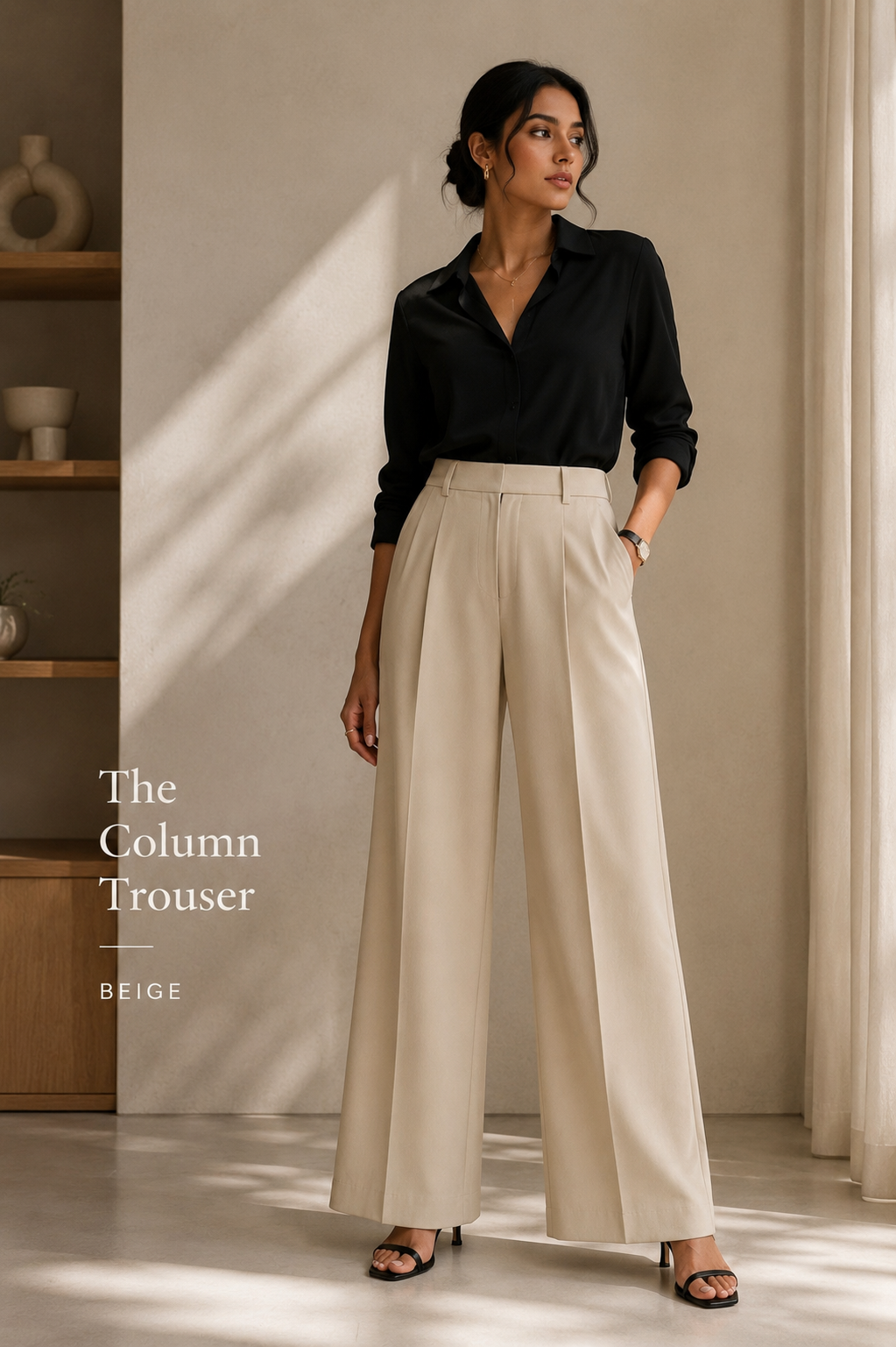 The Column Trouser Beige