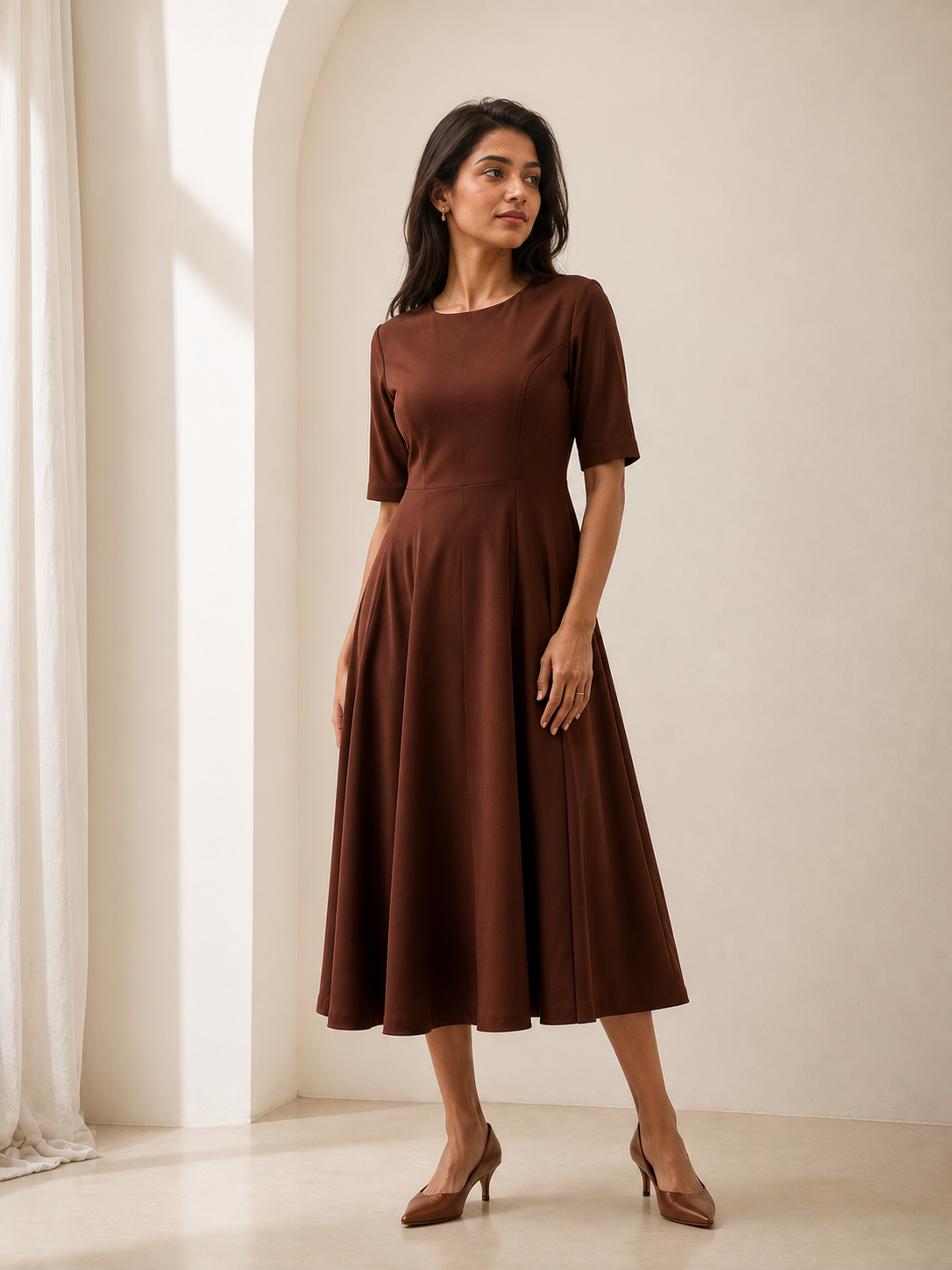 The Cocoa Brown Dress - Sleeves