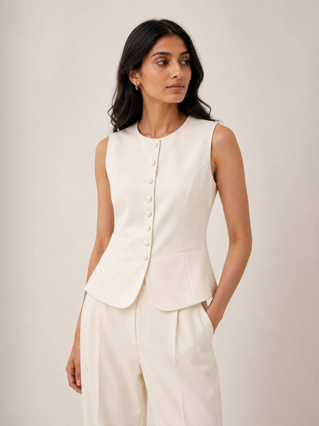 The Boardroom Vest - Ivory